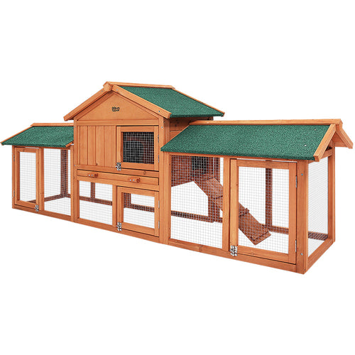 i.Pet Chicken Coop Rabbit Hutch 220cm x 44cm x 84cm Large Chicken Coop