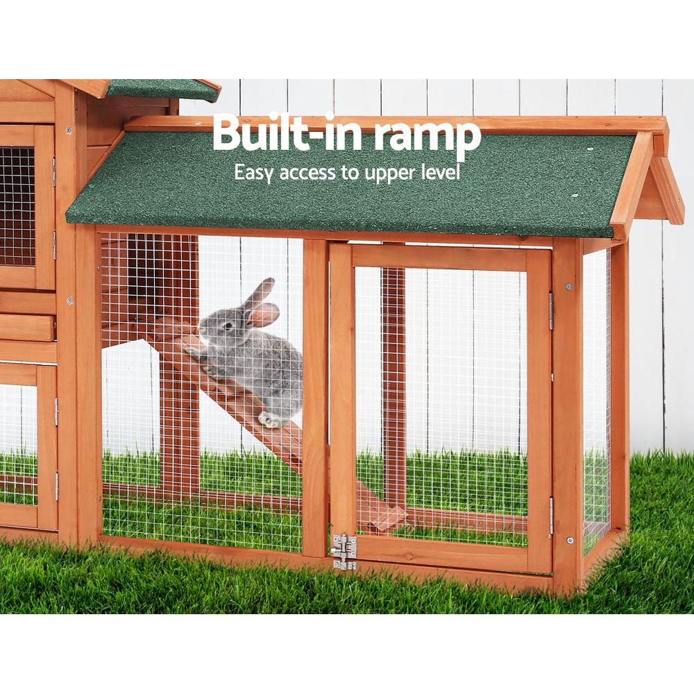 i.Pet Chicken Coop Rabbit Hutch 220cm x 44cm x 84cm Large Chicken Coop