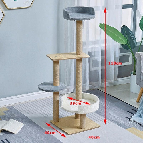 Space Capsule Cat Climbing Frame With Integrated Nest And Sisal Wood