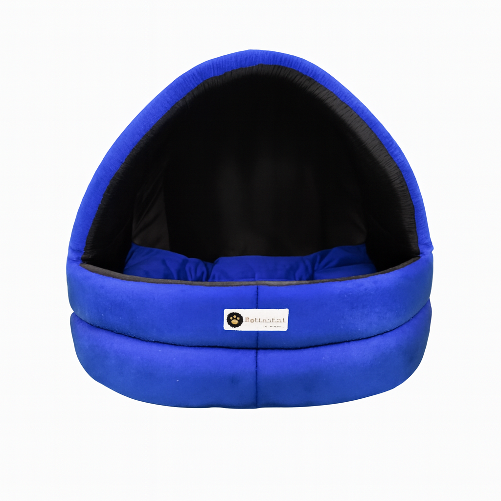 Soft Covered Igloo Style Pet House-Blue